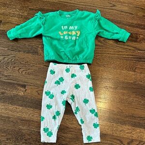 Green and White Shamrock Outfit